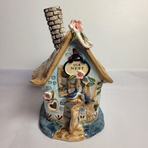 Blue Sky Clayworks Our Nest Cottage Tea Light Holder Heather Goldminc 2020 Blue